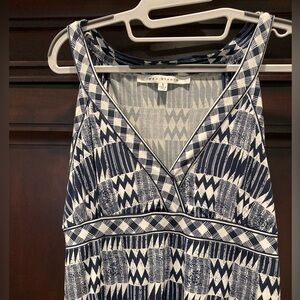 Max Studio Navy and White Patterned Dress
